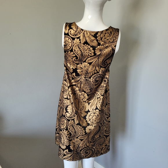 Minkpink Black and Gold Brocade Print Dress, GUC, Size S - Picture 3 of 8